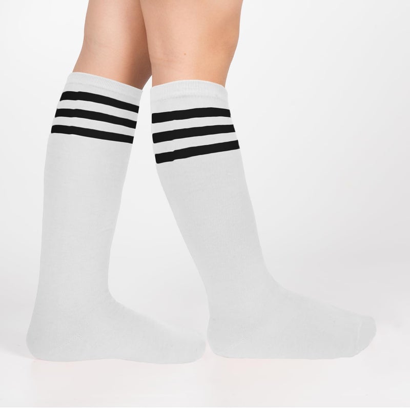 Benefeet Sox Kids Soccer Socks Toddler Knee High Tube Long Socks Soft for Girls Three Stripes Youth Cotton Soccer Socks - Image 2